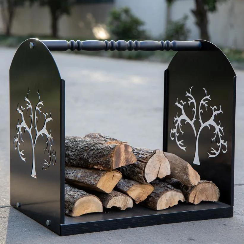 Firewood Storage Rack with Laser Cutting.