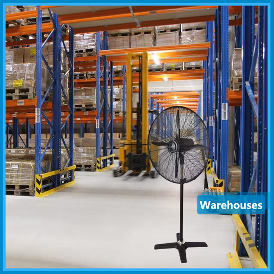 4개의 알루미늄 블레이드 산업용 스탠드 팬(원격 19개 속도 포함)